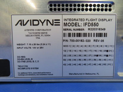 Avidyne IFD550 KIT 14/28v 700-00182-020 MODIFIED w/ 8130 & WARRANTY (0326-186)1