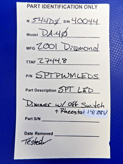 Diamond LED Dimmer w Off Switch & Rheostat 14/28V SPTPWMLEDS TESTED (0626-1422)11