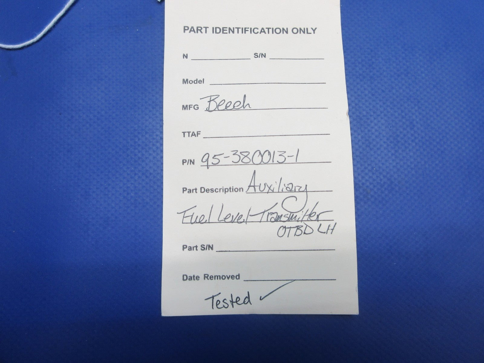 Beech Auxiliary Fuel Level Transmitter OTBD LH P/N 95-380013-1 TESTED (1225-790)10