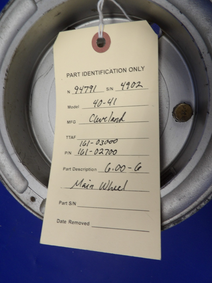 Ercoupe 415 Cleveland 40-41 Main Wheel 6.00-6 161-03000, 161-02700 (0226-2016)8