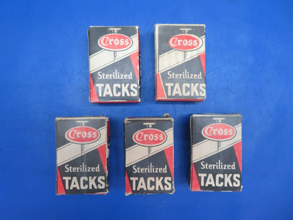 Vintage Cross Sterilized Tacks NOS LOT OF 5 BOXES (0423-406)