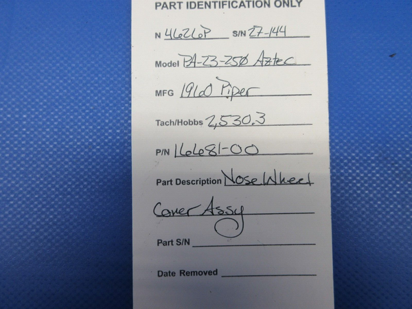 Piper PA-23-250 Aztec Nose Wheel Cover Assembly P/N 16681-00 (0624-2018)