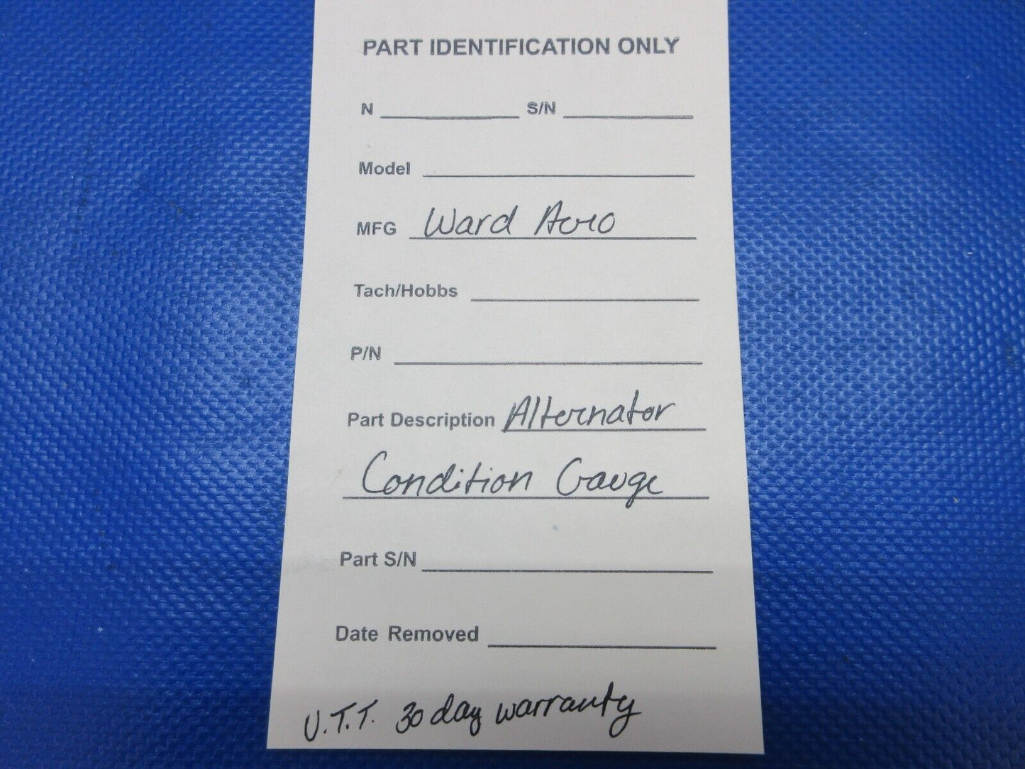 Ward Aero Alternator Condition Gauge WARRANTY (1124-1323)