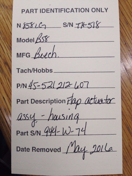 Beech Baron 58 Flap Actuator Housing P/N 45-521212-607 (0816-48)
