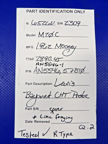 Mooney M20 / M20C Lewis Bayonet CHT Probe P/N AN5546 TESTED (0626-1278)11