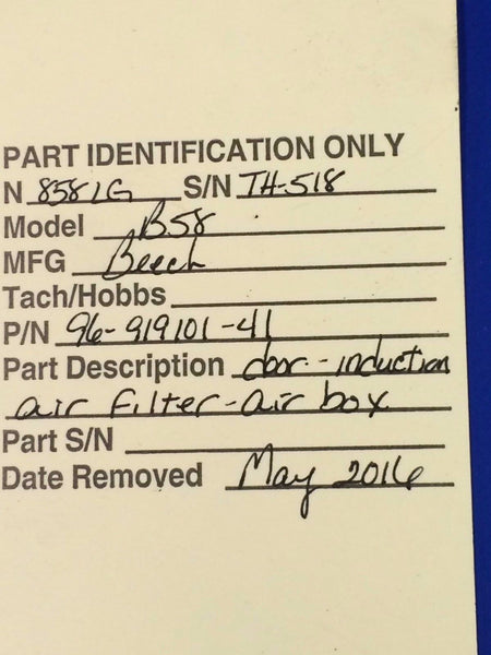 Beech Baron 58 Induction Air Box Filter Door P/N 96-919101-41 (0916-130)