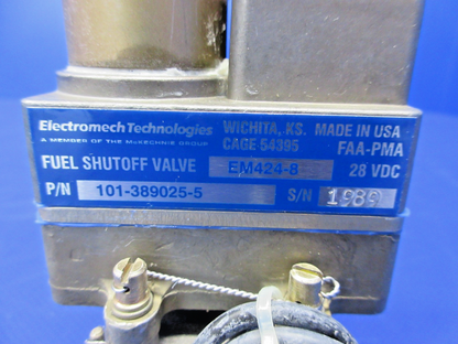 Beech Electromech Fuel Shut Off Valve 28V P/N 101-389025-5 Overhauled (0426-758)6