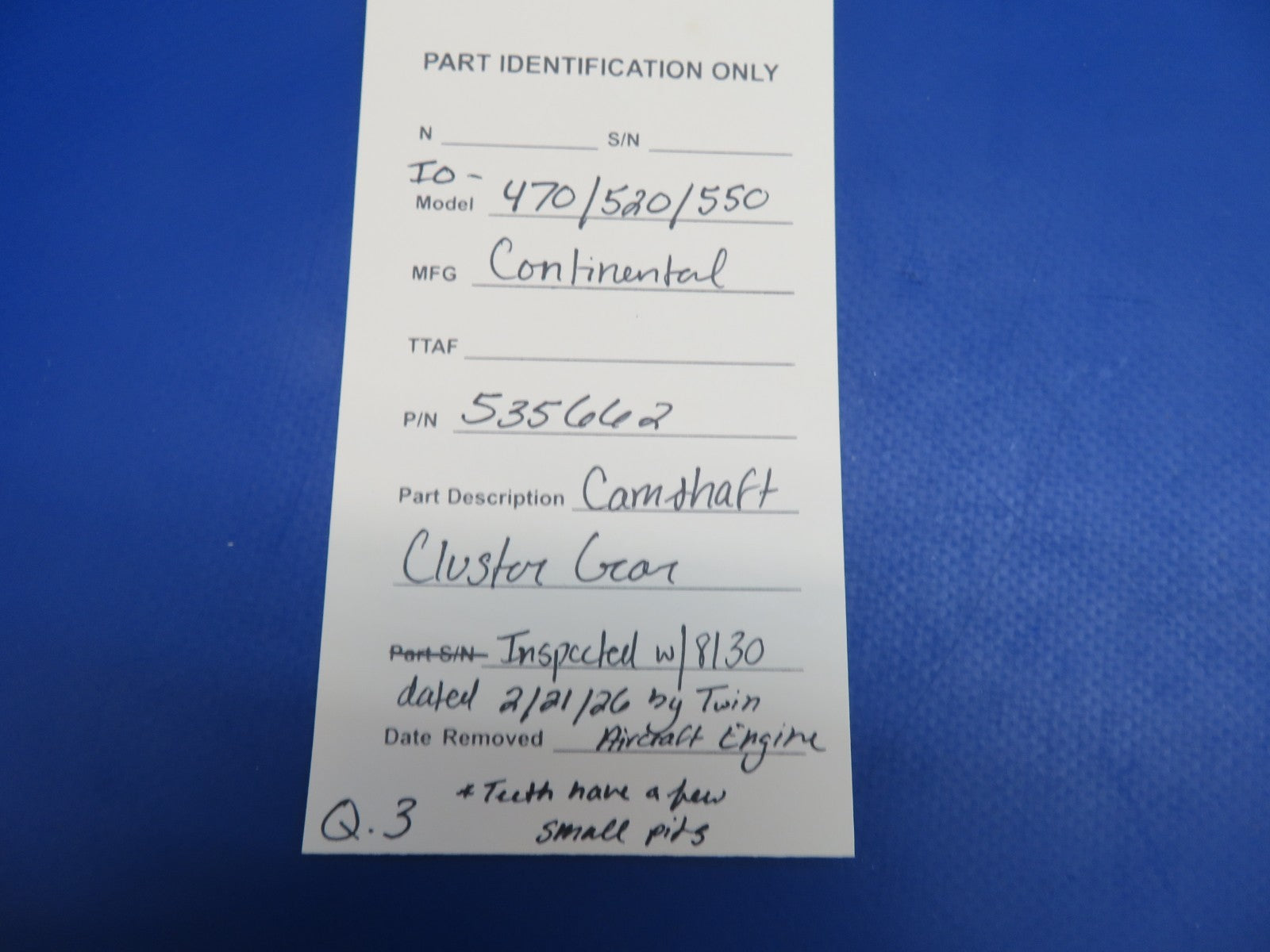 Continental Camshaft Cluster Gear P/N 535662 Inspected w/ 8130 (0326-1732)11
