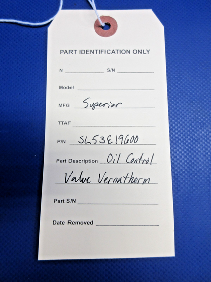 Superior Oil Control Valve Vernatherm P/N SL53E19600 (0826-713)9