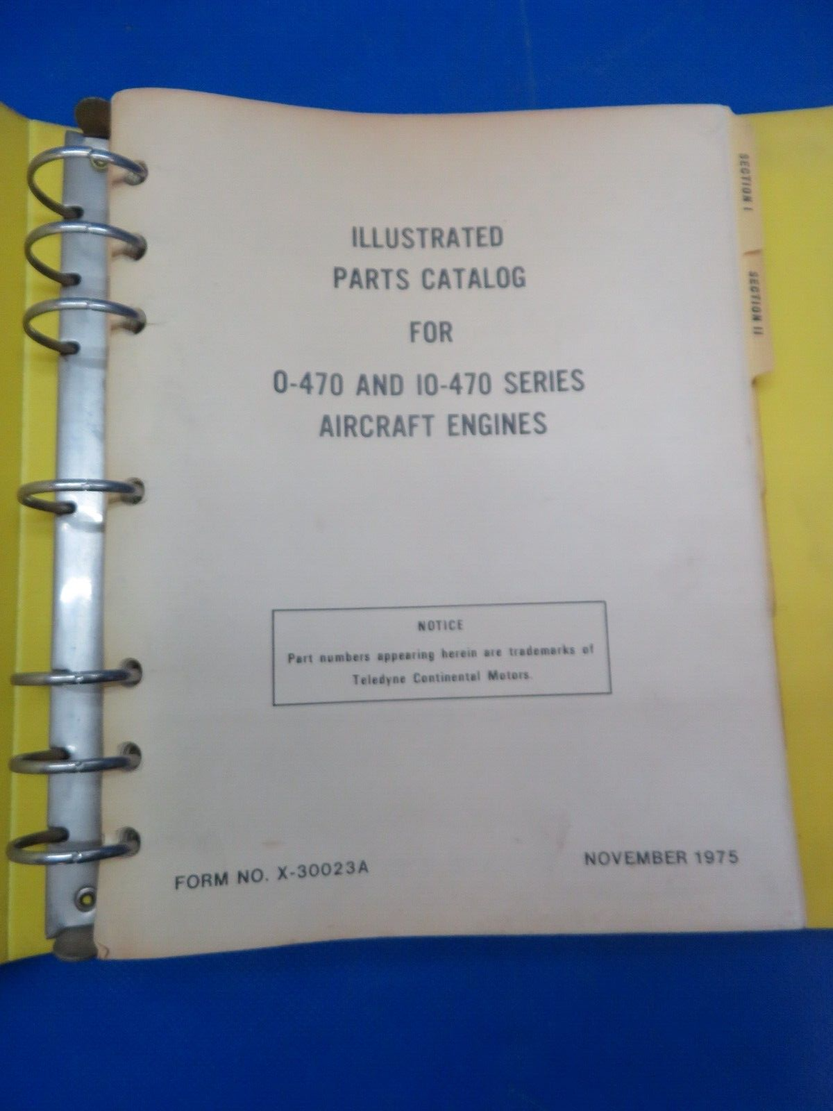 =ontinental O-470 Series Parts Catalog & Overhaul Manual P/N X-30023A (1024-198)