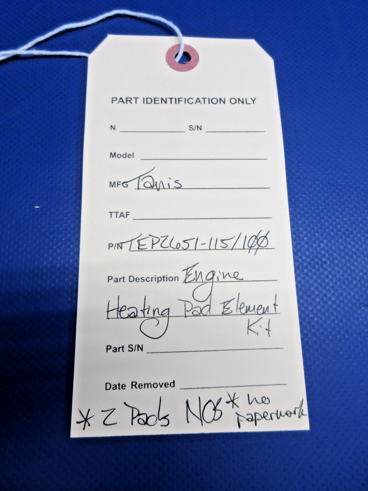 Tanis Engine Heating Pad Element Kit P/N TEP2651-115/100 NOS (0326-979)14