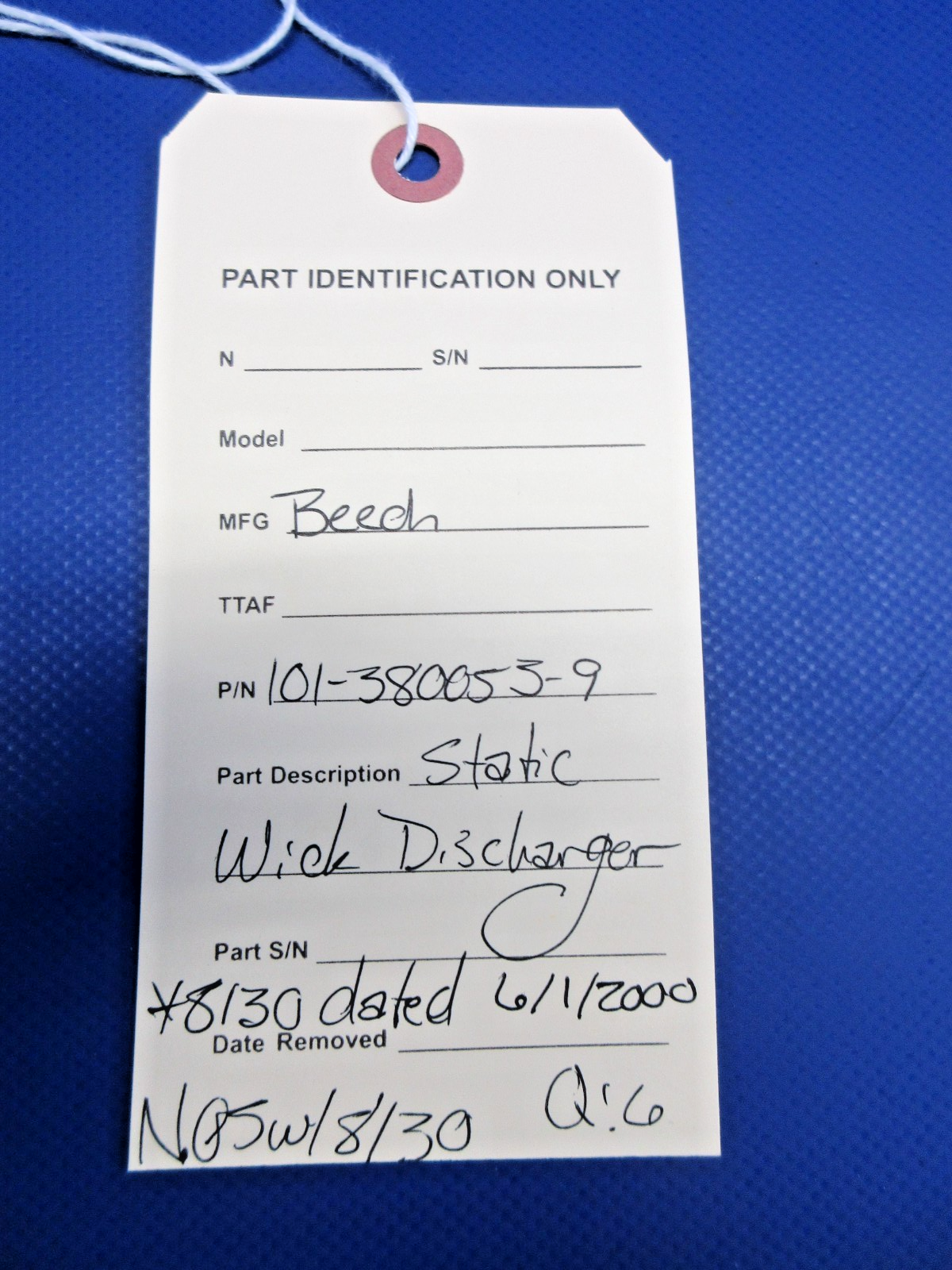 Beech Static Wick Discharger w/8130 P/N 101-380053-9 NOS (0426-826)11