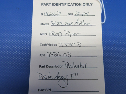 Piper PA-23-250 Aztec Pedestal Plate Assy RH P/N 17736-03 (0624-864)