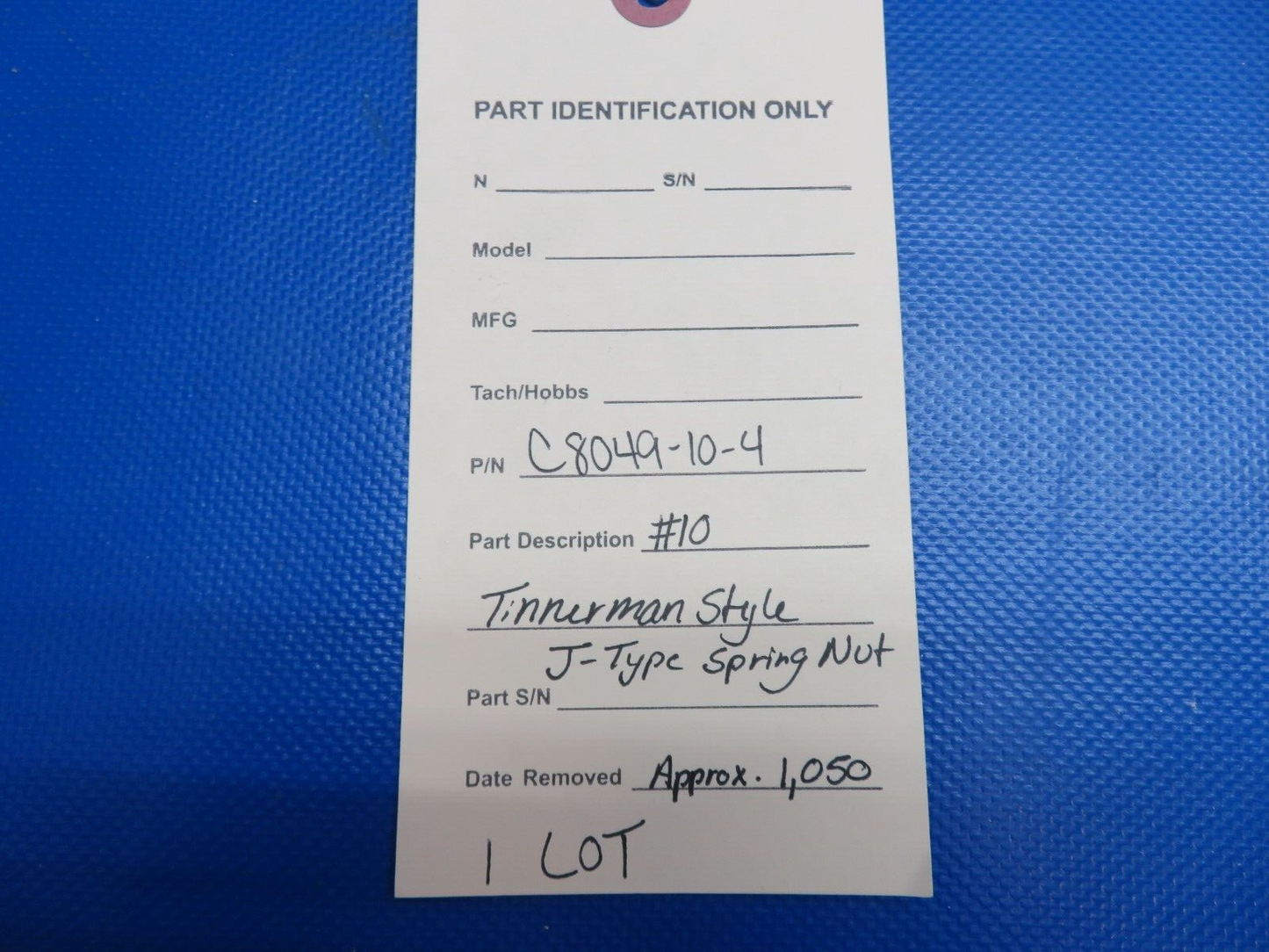 Size 10 Tinnerman Style J-Type Spring Nut C8049-10-4 1 LOT 1,050 (0524-1715)