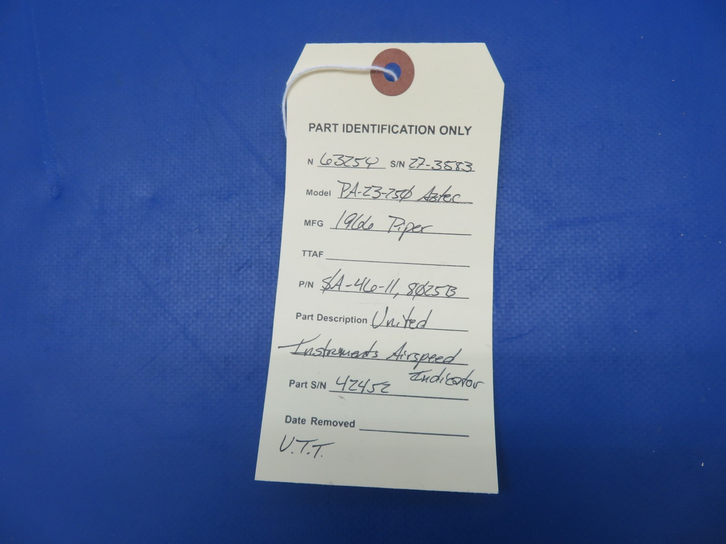 Piper PA-23-250 Aztec UI Airspeed Indicator P/N SA-46-11 WARRANTY (0726-446)9