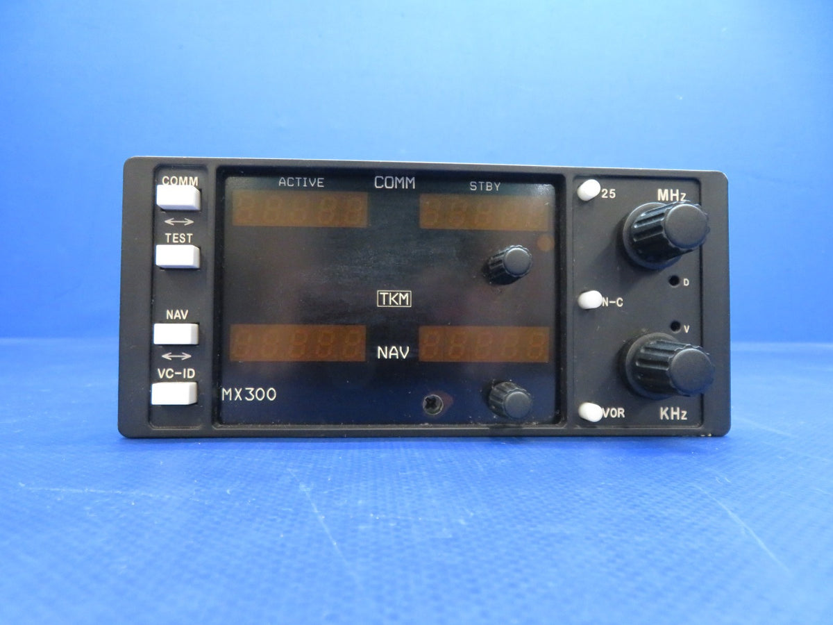 TKM MX300 NAV COMM 14vdc Aircraft Radio P/N MX300 REPAIRED w/ 8130 (0626-105)5