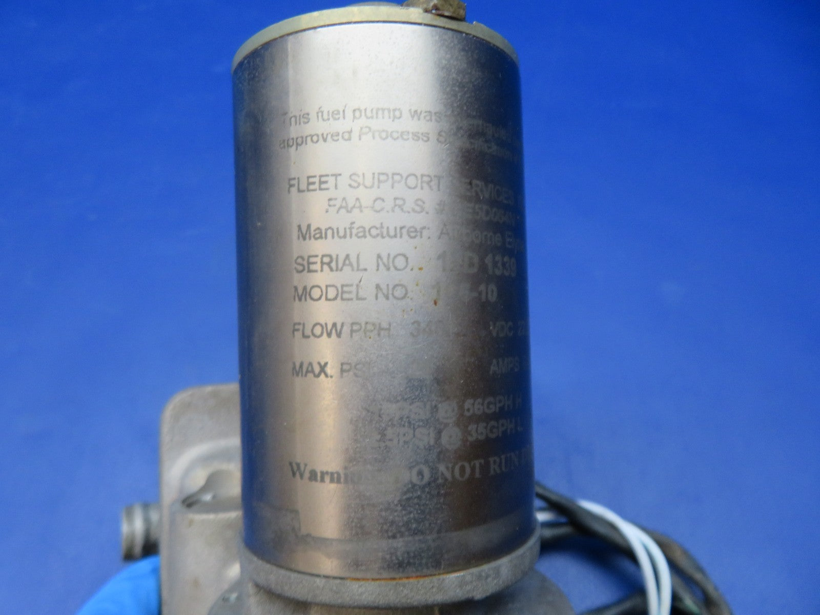 Cessna 421 Airborne Fuel Pump 28v P/N 1C6-10 TESTED (0326-185)1