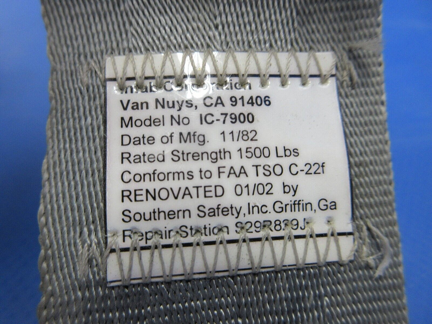 Piper American Safety Seatbelt w/ Southern Safety Webbing P/N IC-7900(0624-1349)