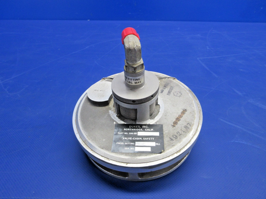Piper PA-31T1 Cheyenne Dukes Cabin Safety Outflow Valve P/N 396-00 (0626-774)0