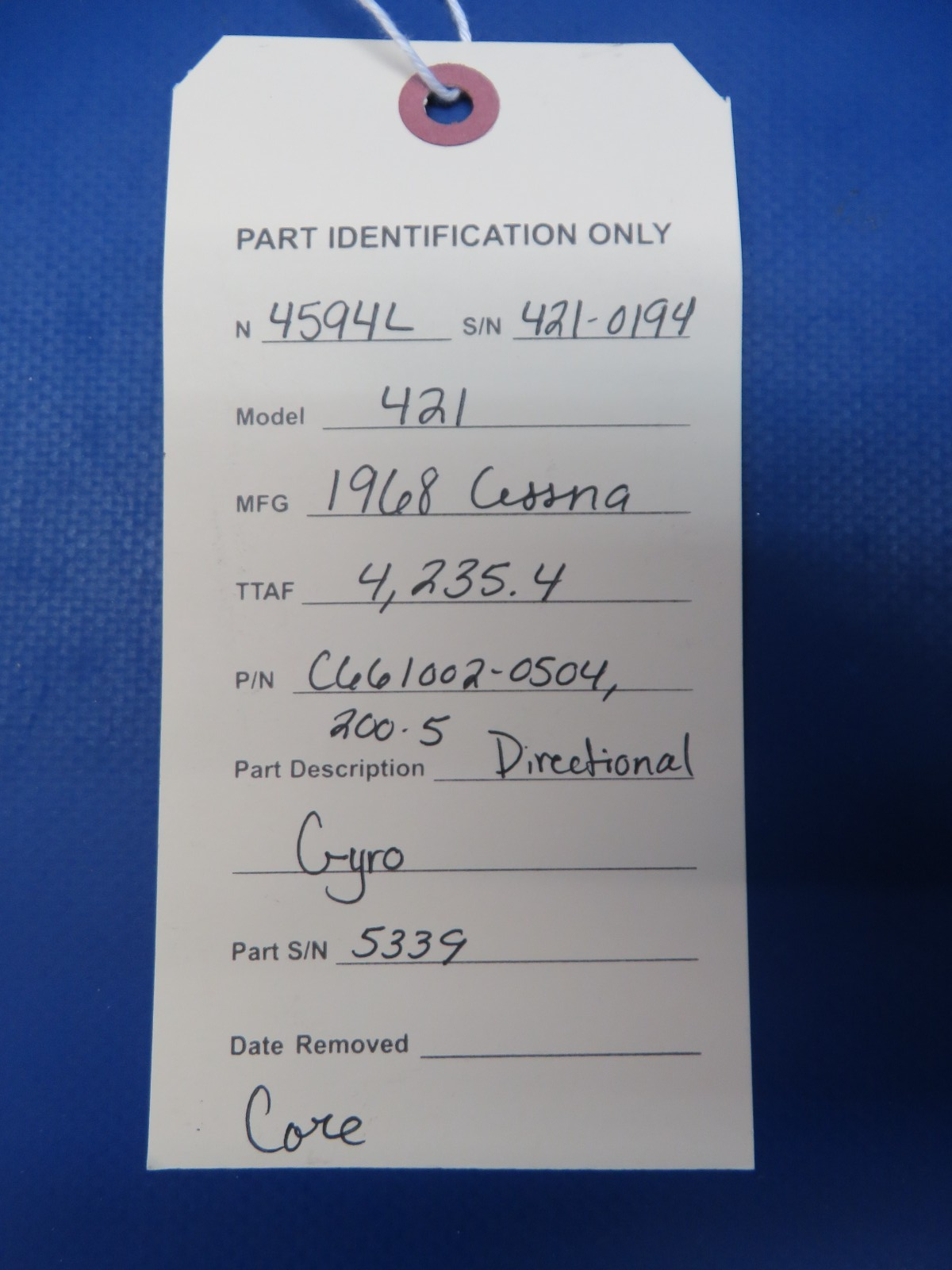 Cessna 421 Directional Gyro P/N C661002-0504, 200-5 CORE (0326-204)9