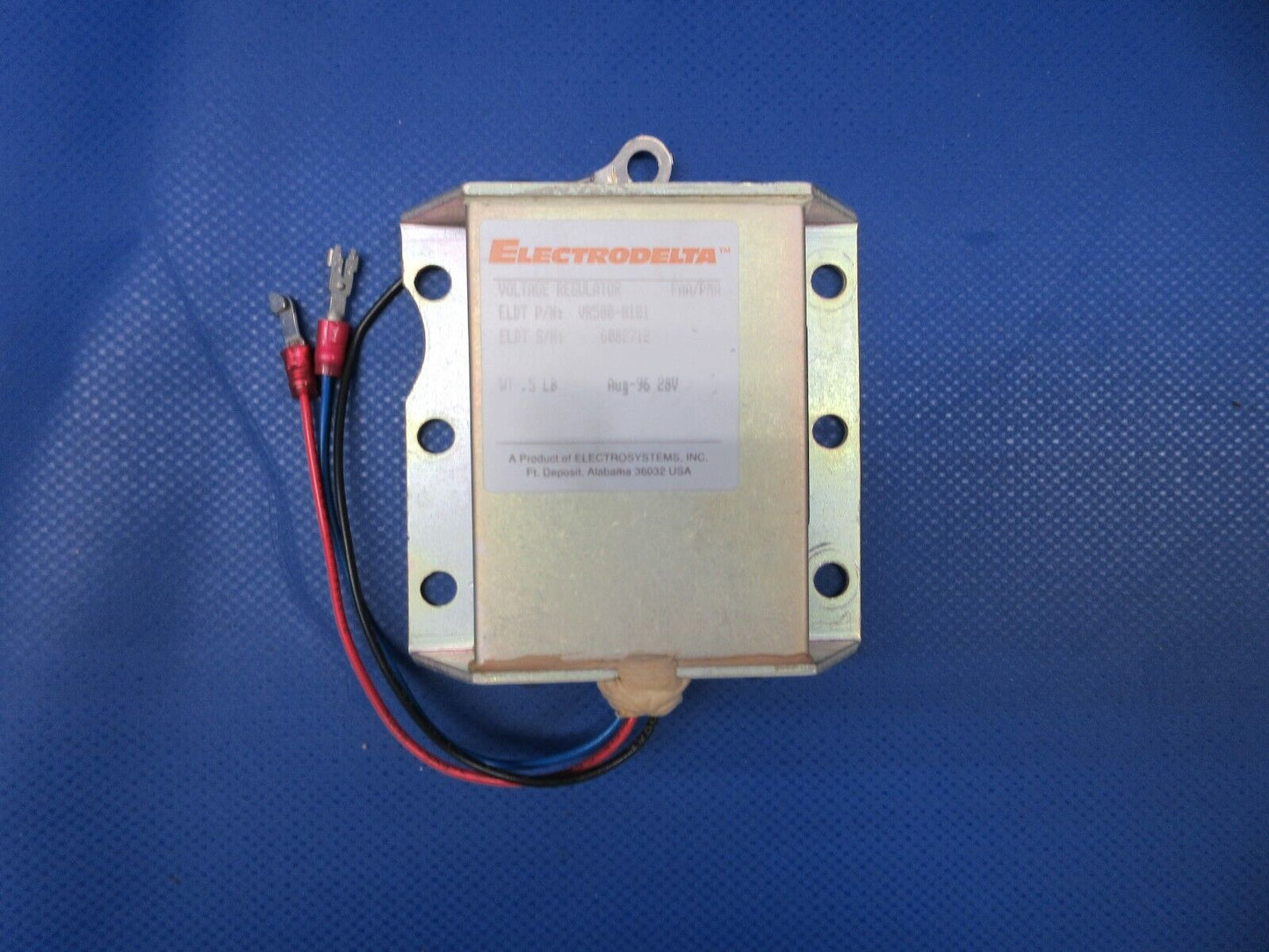 Electro Delta 28V Voltage Regulator P/N VR500-0101 S/N 6082712 NOS (0324-634)