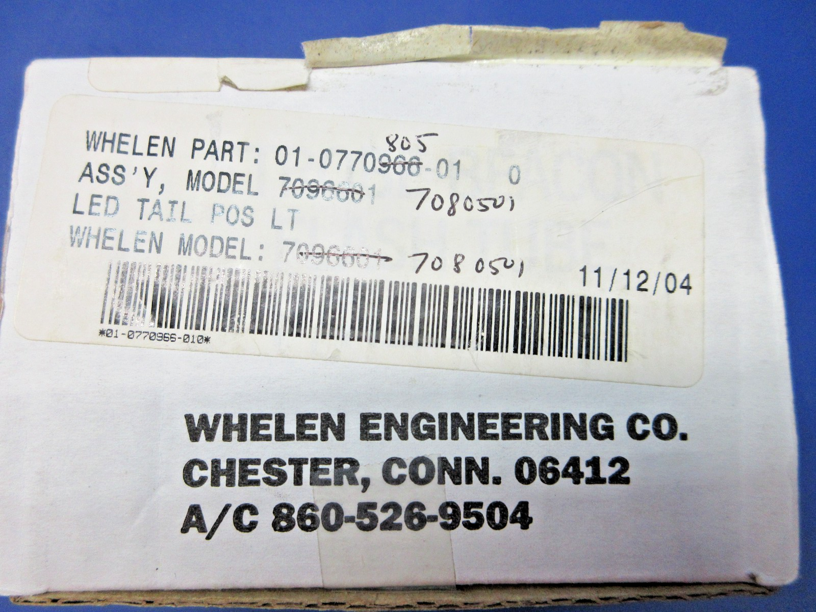 Whelen 7080501 LED Tail Position Light 28V P/N 01-0770805-01 TESTED (0426-814)3
