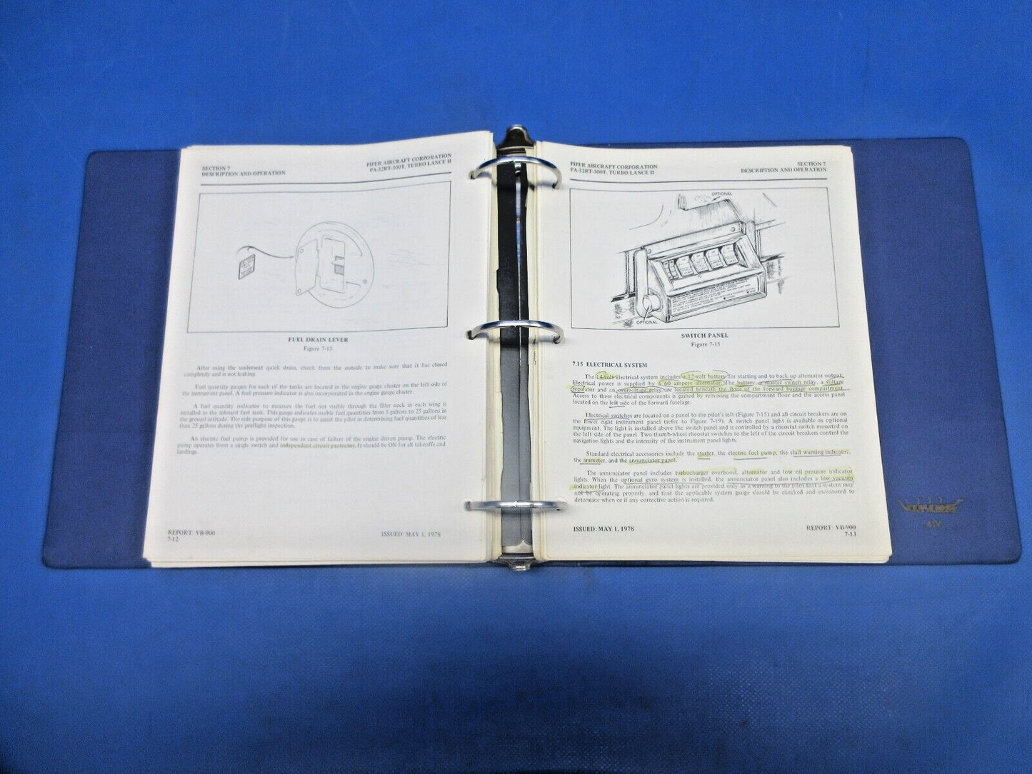 Piper PA-32RT-300T Pilot Operating Handbooks & Check List P/N 230-58 (1124-702)