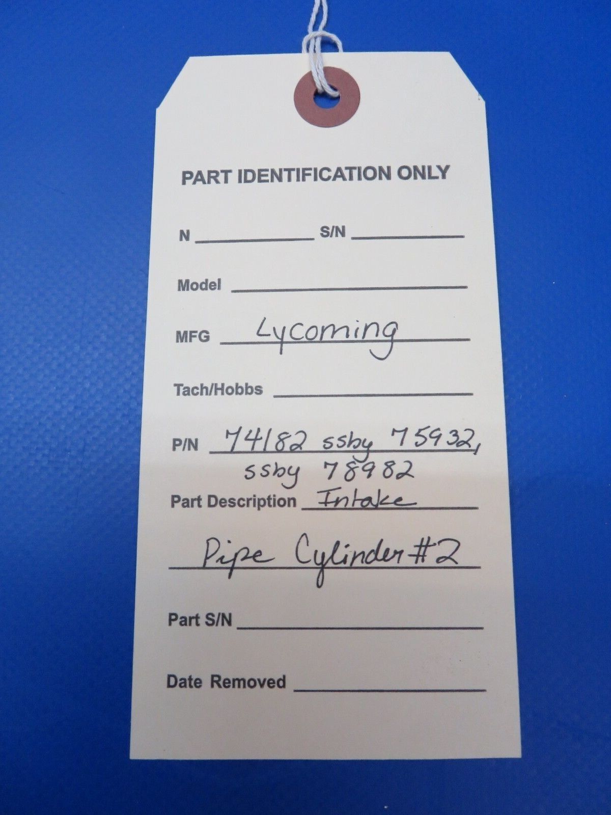 Lycoming Intake Pipe Cylinder #2 P/N 74182 (0922-37)