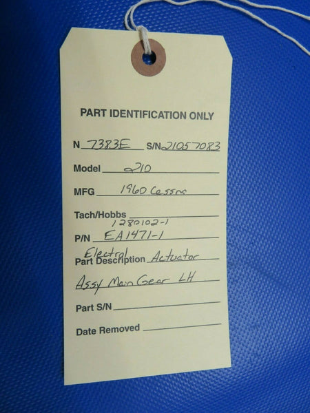 1960 Cessna 210 Electoral Actuator Main Gear LH P/N EA1471-1 (0221-306)