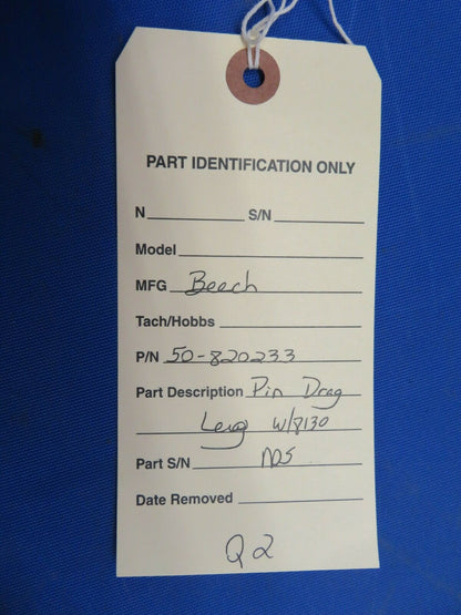 Beech King Air 90 Drag Leg Pin w/ 8130 P/N 50-820233 NOS (1120-118)