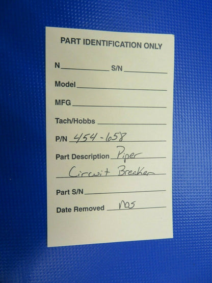 Piper Circuit Breaker 15 Amp P/N 454-658, W23-X1005-15 NOS (1120-393)