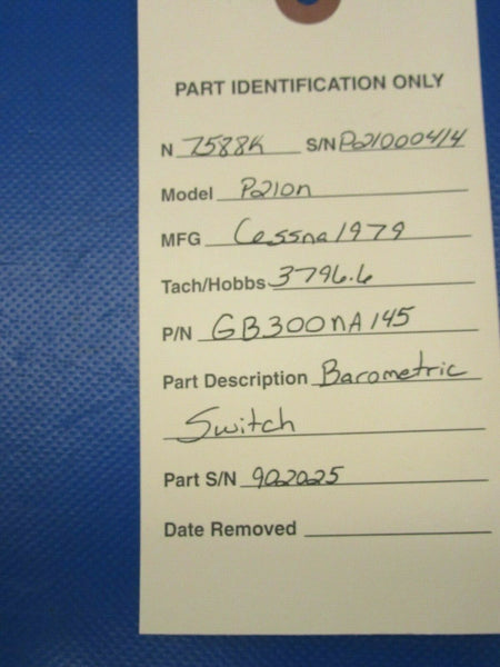 Cessna 210 / P210N Barometric Switch GB300NA145 (0919-272)