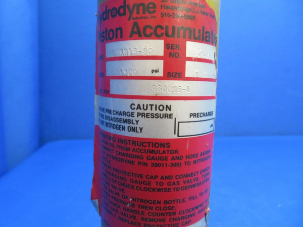 Piper Aerostar 602P Hydrodyne Hydroneumatic Accumulator P/N 980075-01 (0123-755)