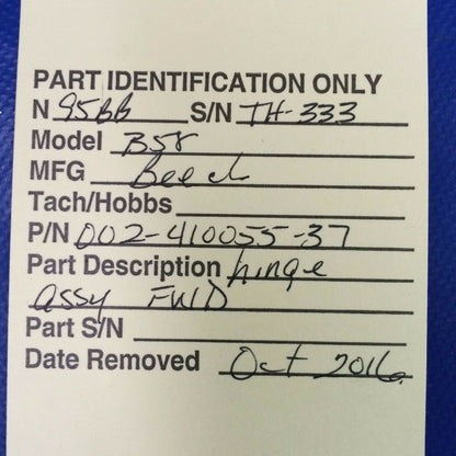 Beech Baron 58 Hinge Assy FWD Nose Baggage Door P/N 002-410055-37 (1216-26)