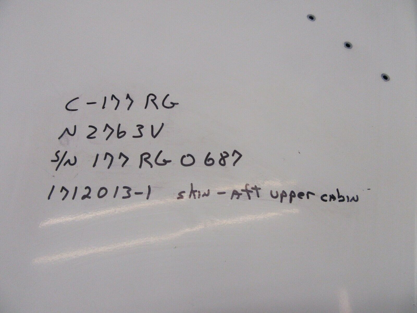 Cessna 177RG Aft Upper Cabin Skin P/N 1712013-1 (0121-215)