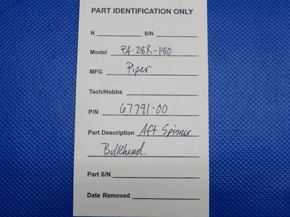 Piper PA-28R-180 AFT Spinner Bulkhead P/N 67791-00 (0124-1058)