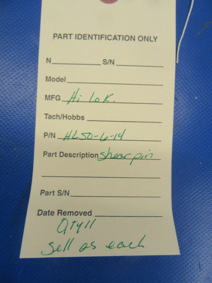 Hi-Lok Shear Pin HL50-6-14 Lot of 11 (0419-76)