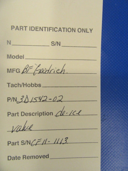 B.F. Goodrich De Ice Valve P/N 3D1542-02 (0418-30)