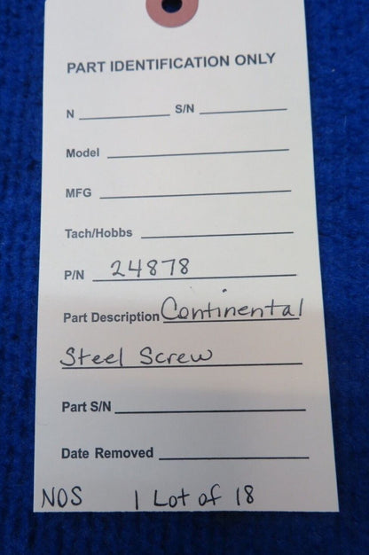 Continental Steel Screw P/N 24878 LOT OF 18 NOS (0722-18)