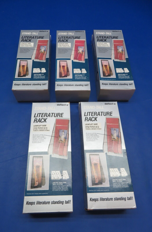 Deflect-o 5501 Clear Stand-Tall Literature Rack LOT OF 5 NOS (0423-420)