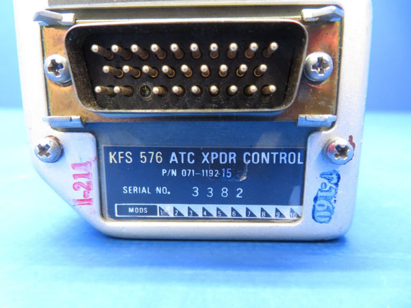 King KFS-576 ATC Transponder Control P/N 071-1192-15 (1023-537)