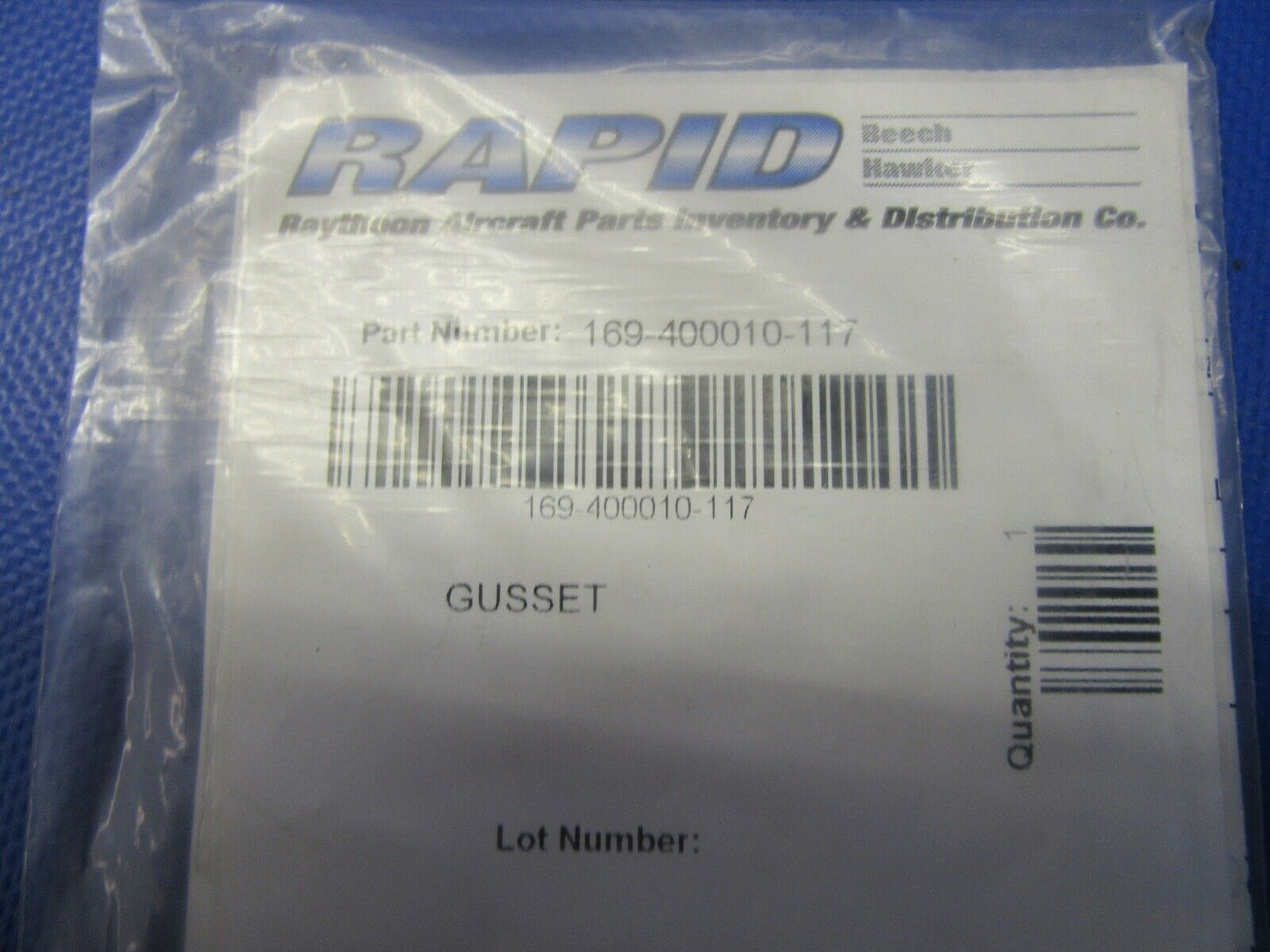 Beech B19 Sport Gusset Lower Firewall P/N 169-400010-117 LOT OF 2 NOS (0421-364)