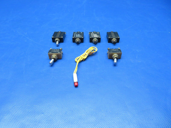 Beech 19A Musketeer Inst Panel Switches Breakers 35-380053-7 LOT 7 (0224-235)