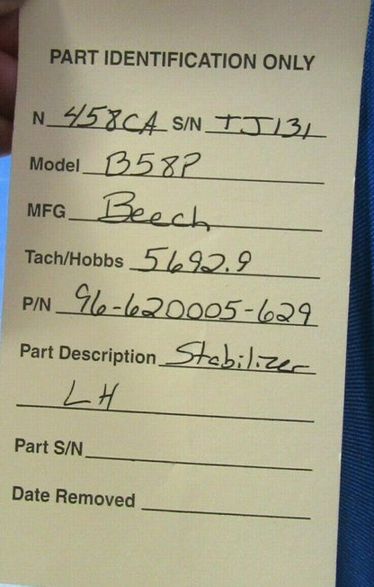 Beech Baron B58P Horizontal Stabilizer LH 96-620005-629 (0719-220)