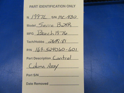 Beech Sierra B-24R Weld Assy Control Column 169-524060-3 (0719-239)
