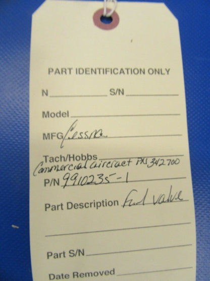 Cessna Commercial Aircraft Fuel Valve P/N 342700, 9910235-1 (0418-133)
