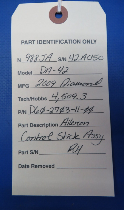 Diamond DA-42 Aileron Control Stick Assy RH P/N D60-2703-11-00 (0623-471)