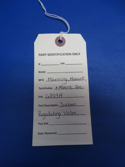 Manning, Maxwell, & Moore Inc. Suction Regulating Valve P/N 6803A (0423-317)