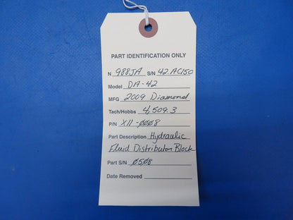 Diamond DA-42 Hydraulic Fluid Distributor Block P/N X11-0008 (0623-108)