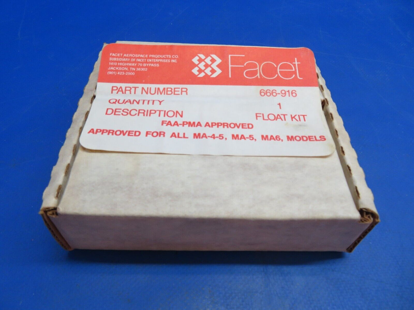 Facet Carburetor Float Kit P/N 666-916 NOS (0123-583)